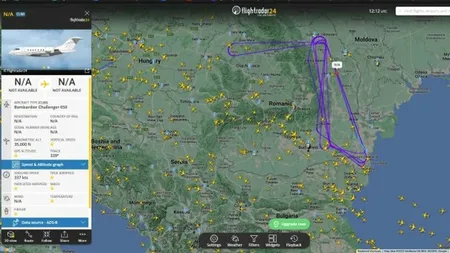 Traseul avionului spion care survolează România de ore bune. Sunt doar două aeronave de acest fel în lume