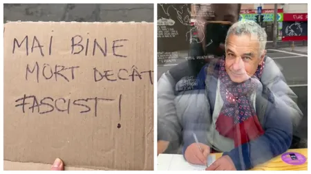 VIDEO Cum a reacționat Călin Georgescu după ce o fată i-a pus în față o pancartă cu mesajul „Mai bine mort decât fascist”. Momentul i-a amuzat copios pe internauți