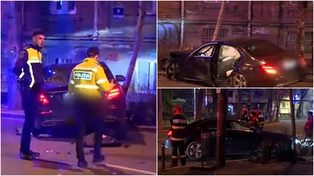 A furat o maşină din benzinărie, iar la scurt timp a făcut accident. Apoi a spart geamul unui imobil încercînd să se ascundă VIDEO