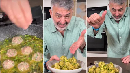 VIDEO Rețetă rapidă și delicioasă de chifteluțe de pui cu mazăre și ciuperci. Secretul lui chef Joseph Hadad pentru chifteluțe afânate și gustoase