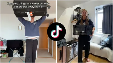 O nouă provocare periculoasă pe TikTok: Oamenii se filmează când îşi aruncă obiecte grele pe picioare
