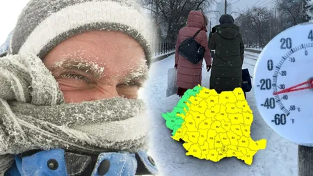 Un val de aer polar s-a năpustit asupra României. Temperaturile au ajuns la -22 de grade joi dimineață. Cod galben de GER în aproape toată țara