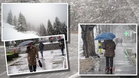 Prognoza meteo. Ninsorile rămân la munte, ploi şi lapoviţă în restul teritoriului. Cresc temperaturile de la o zi la alta