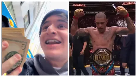 VIDEO Un român a primit un teanc de bani, pe stradă, de la campionul UFC, Alex Pereira. Ce i-a spus luptătorului