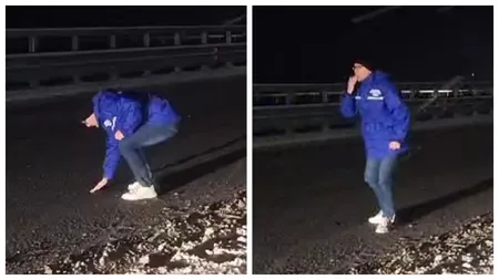 VIDEO Prefectul de Buzău, Daniel Țiclea, a gustat zăpada să vadă dacă s-a dat cu material antiderapant: „E sărat, deci s-a dat”