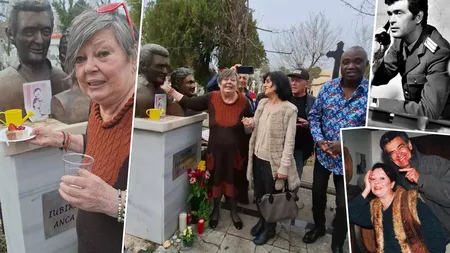Anca Pandrea, petrecere cu tort și șampanie la mormântul lui Iurie Darie: 