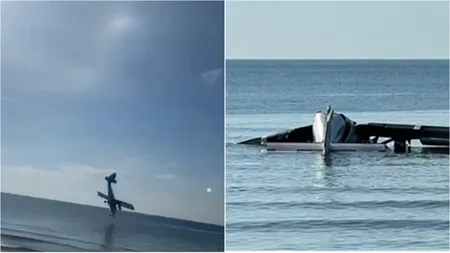 Avion prăbuşit în mare. Turiştii de la un hotel de lux au filmat momentul impactului VIDEO