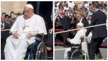 VIDEO Papa Francisc a avut prima apariție publică după externare. Ce le-a spus credincioșilor