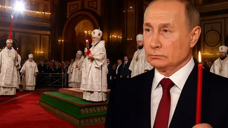 Vladimir Putin a fost văzut de credincioși la Slujba de Înviere, după ce a declarat armistițiul unilateral cu Ucraina