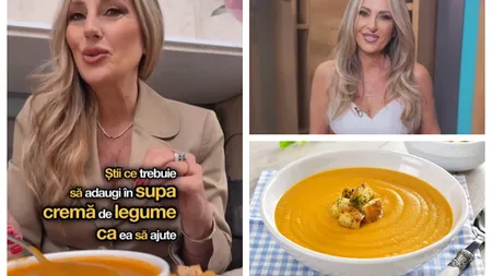 Rețeta de supă cremă de legume a Florentinei Opriș. Ingredientul secret pe care îl folosește: ”Aliatul perfect pentru slăbit”