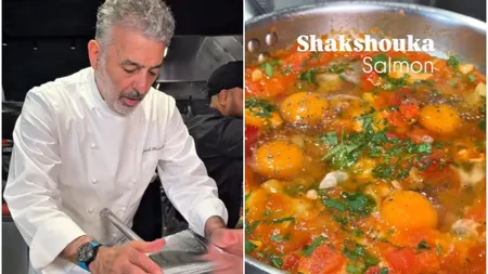 VIDEO Shakshouka cu somon, rețeta lui chef Joseph Hadad. A devenit virală pe rețelele sociale