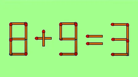 Test IQ. Corectați 8+9=3, mutând un singur băț de chibrit. Doar cele mai agere minți reușesc să afle răspunsul corect în 10 secunde