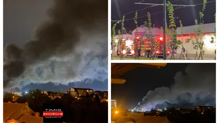 Incendiu puternic la Timișoara. Zeci de mașini au fost cuprinse de flăcări