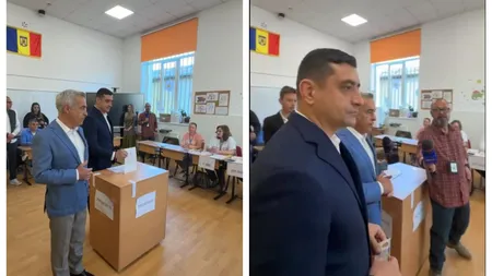 VIDEO George Simion a venit la vot alături de Călin Georgescu: 