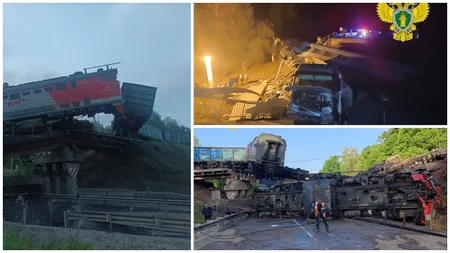 Două poduri s-au prăbușit în Rusia, provocând deraierea a două trenuri. Șapte persoane au murit și peste 60 au fost rănite VIDEO