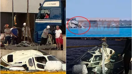 Elicopter cu turiști, prăbușit în mare. Printre pasageri, o femeie însărcinată. Pilotul a fost arestat