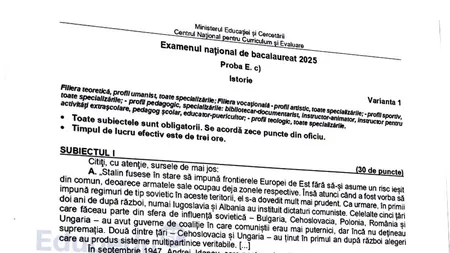 Bareme Istorie Bacalaureat 2025. Profesoara Iuliana Căplescu: La subiectele I și II au fost folosite surse istorice inteligibile. Se pot lua multe note între 8.50 – 10