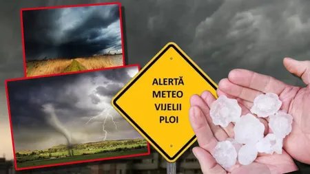 Update / Cod ROȘU de furtuni, în mai multe județe. Meteorologii anunță vijelii și grindină