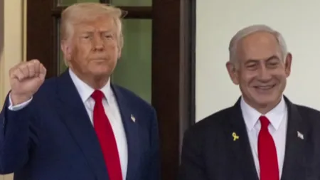 Benjamin Netanyahu se întâlnește cu Donald Trump la Casa Albă. Cei doi ar urma să anunțe încetarea focului în Fâșia Gaza