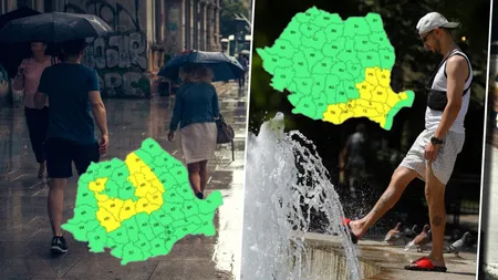 Alerte ANM și ploi torențiale, vânt puternic și grindină. Ce regiuni sunt vizate de codurile galbene UPDATE