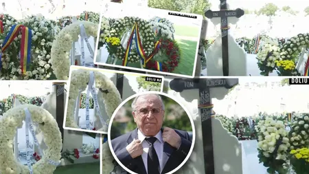 EXCLUSIV Primele imagini cu mormântul lui Ion Iliescu, păzit de militari. Locul de veci este îmbrăcat în marmură albă și coroane de flori. Crucea fostului președinte, schimbată la cimitir! Ce scrie acum pe ea