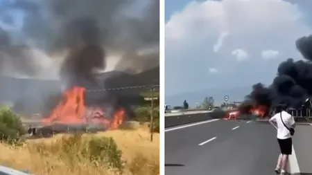 Accident cumplit în Grecia, aproape de Thassos: 3 morți după ce un TIR a intrat cu 100 km/h în 2 mașini, la bariera de taxare