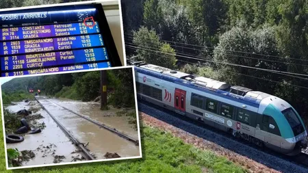 Trenuri întârziate sau anulate din pricina ploilor abundente. Anunțul CFR pentru românii care vor călători în timpul codului roșu ce vizează sud-estul țării