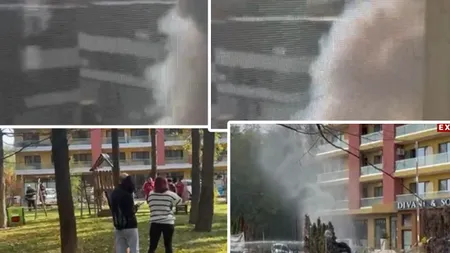 EXCLUSIV Incendiu puternic lângă un hotel din apropierea Capitalei! Zeci de oameni evacuați, nori uriași de fum! A fost oprită alimentarea cu gaz, din cauza riscului uriaș de explozie! VIDEO