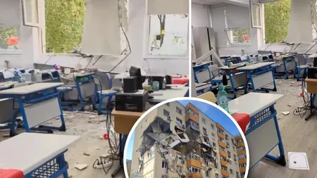 VIDEO Liceul Dimitrie Bolintineanu, evacuat după explozia din Rahova. Copiii plâng pe stradă, alături de profesori. 15 clase au fost afectate