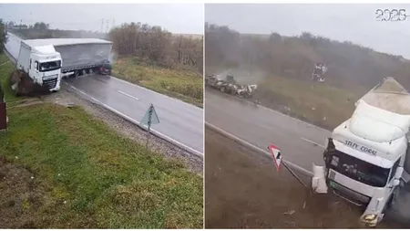 FOTO Cine sunt victimele accidentului groaznic de pe E85. Un politician AUR și prietenul său au murit striviți de TIR, după ce autotrenul a derapat pe șoseaua udă