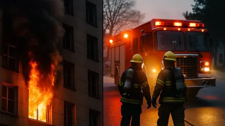 O nouă tragedie, incendiu violent într-un bloc-turn cu 10 etaje din Lyon, patru morţi şi numeroşi răniţi