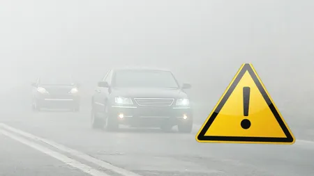 Cod galben de ceața densă în mai multe județe. Vizibilitatea scade sub 50 de metri