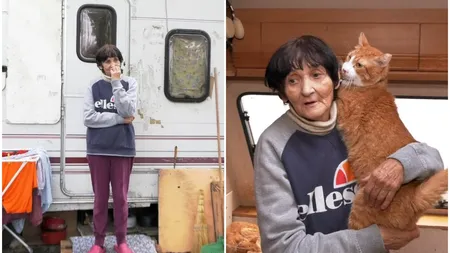 Femeia de 70 de ani care trăiește într-o rulotă, în cartierul milionarilor. Doamna Ioana a strâns 50 de pisici: 
