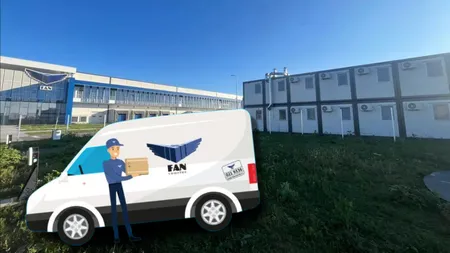 SENZAȚIONAL! Fan Courier, cea mai mare companie de curierat din România își cazează muncitorii nepalezi din depozit în containere suprapuse în curtea sediului de pe Centură Bucureștiului! În zona e doar câmp și nu există magazine, farmacii și nici măcar trotuare!