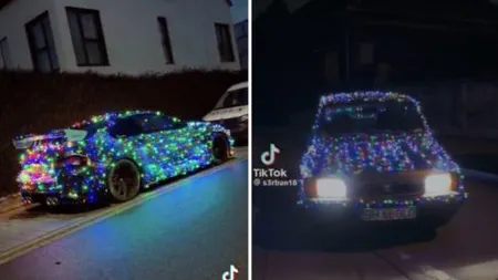 Șoferii din România, un nou trend de Crăciun. Și-au decorat mașinile în spiritul sărbătorilor: 