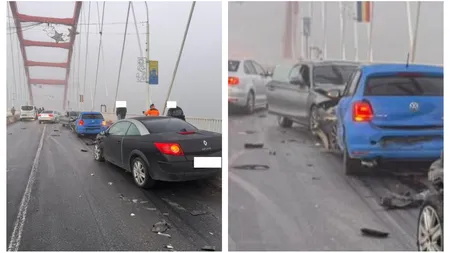 Accident în lanț pe podul de la Cernavodă. Șase mașini au fost implicate