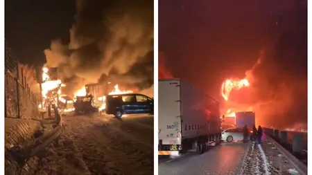 Accident în lanț cu 67 de mașini pe o autostradă înzăpezită. Cei puțin două persoane au murit, iar alte 26 au fost rănite