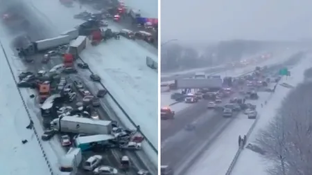Carambol de proporții pe o autostradă din SUA: Au fost implicate cel puțin 50 de mașini