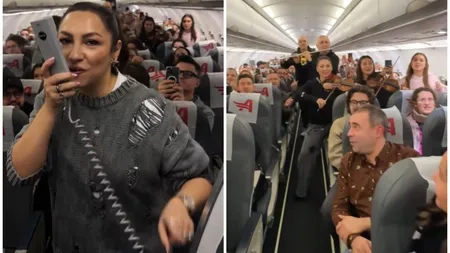 Andra, show la 10.000 de metri înălțime. Artista a cântat colinde în avion: 