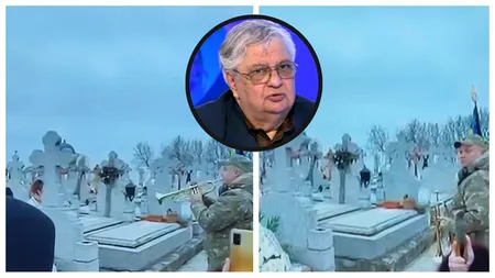 EXCLUSIV Mircea Coșea, înmormântat cu onoruri militare. Primele imagini de la cimitir, profesorul universitar e condus pe ultimul drum de familie și prieteni