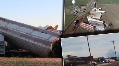 Tren de marfă deraiat în Kentucky. Autoritățile, în alertă din cauza unei scurgeri de sulf