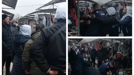 Bătaie între bișnițari și jandarmi într-o piață din Timișoara. De la ce a pornit scandalul