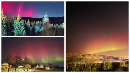 Aurora boreală, vizibilă din România. Imagini cu spectacolul de pe cer - video