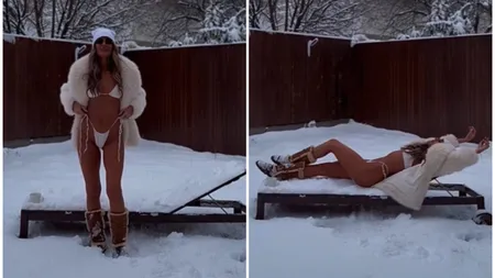 Diana Munteanu s-a pozat în costum de baie, în zăpadă: 