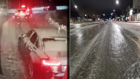 Trafic blocat din cauza ninsorilor pe DN 67C, între Novaci și Rânca. CNAIR, avertisment pentru șoferi: ploaie înghețată pe șoselele din Oltenia