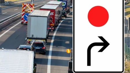 Un indicator rutier inedit le dă bătăi de cap conducătorilor auto. Semnul de circulație cu un punct roșu și o săgeată, mai eficient decât GPS-ul
