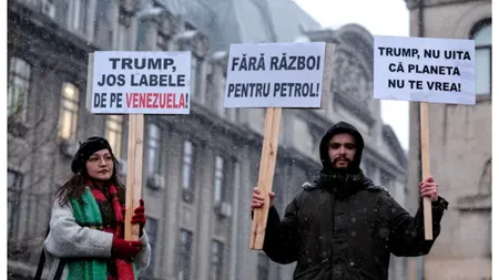 Fiica Elenei Lasconi protestează față de capturarea lui Maduro în Piaţa Universităţii. “Trump, jos labele de pe Venezuela”