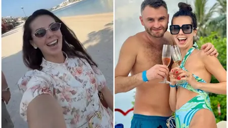 Georgiana Lobonț și soțul ei, în culmea fericirii. Au aflat sexul copilului pe o plajă din Dubai