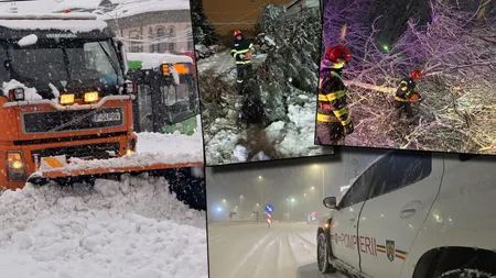 DSU, bilanț după ninsorile puternice. Zeci de localități din 21 de județe, afectate de viscol