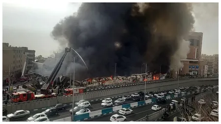 Incendiu de proporții la Teheran. Un bazar a luat foc